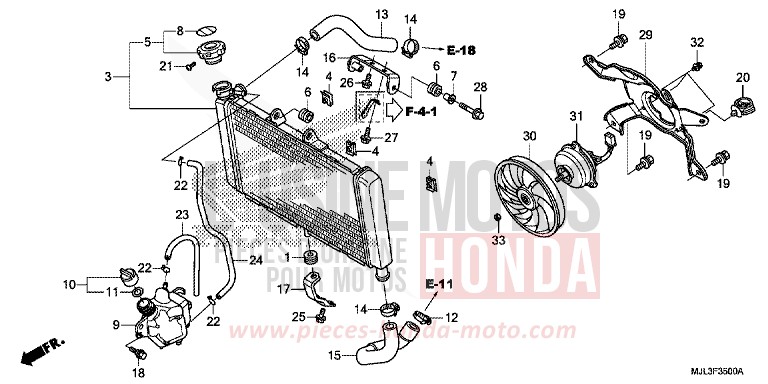 RADIATEUR de NC750X DCT SWORD SILVER METALLIC (NHA95) 2014